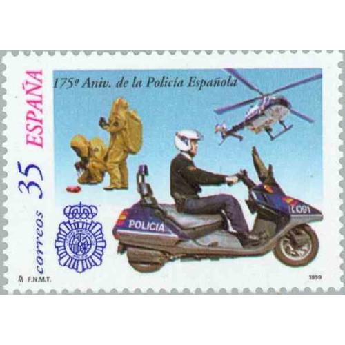 1 عدد تمبر 175مین سال تشکیل پلیس - اسپانیا 1999
