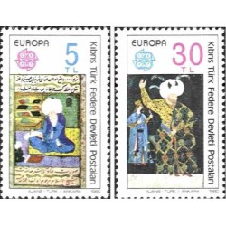 2 عدد تمبر مشترک اروپا - Europa Cept -افراد مشهور - قبرس ترکیه 1980