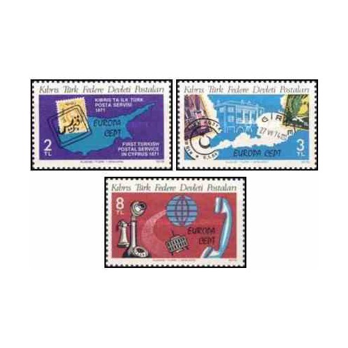 3 عدد تمبر مشترک اروپا - Europa Cept - پست و ارتباطات - قبرس ترکیه 1979