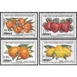 4 عدد تمبر میوه ها - سورشارژ - قبرس ترکیه 1979