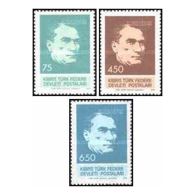 3 عدد تمبر چهلمین سالگرد درگذشت آتاتورک - قبرس ترکیه 1978