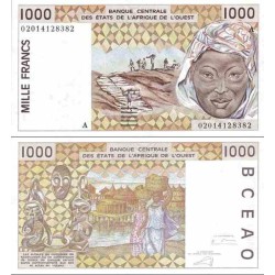 اسکناس 1000 فرانک - آفریقای غربی - نیجر 2002 دو رقم اول سریال سال انتشار سفارشی