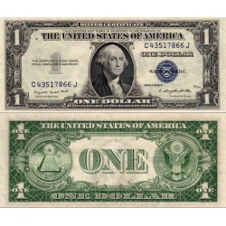 اسکناس 1 دلار - گواهی نقره - مهر آبی - آمریکا 1935 سفارشی