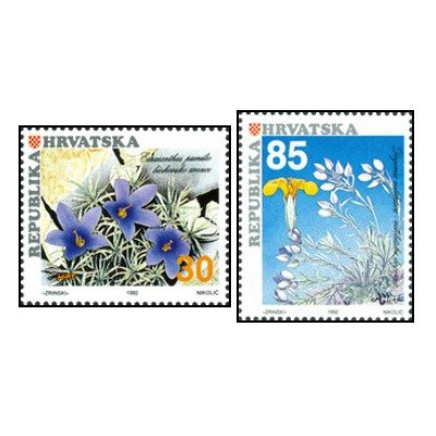 2 عدد تمبر گیاهان بومی.  - کرواسی 1992