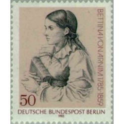 1 عدد تمبر 200مین سالگرد تولد بتینا فون آرنیم - نویسنده - برلین آلمان 1985