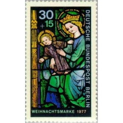 1 عدد تمبر کریستمس - برلین آلمان 1977 تمبر جدا شده از شیت