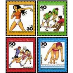 4 عدد تمبر رفاه جوانان - ورزش - برلین آلمان 1976
