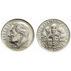 سکه 10 سنت - نیکل مس - D - آمریکا 2010 غیر بانکی
