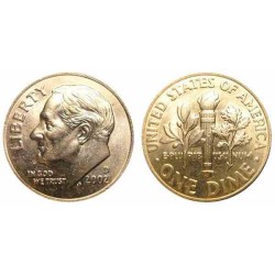 سکه 10 سنت - نیکل مس - D - آمریکا 2002 غیر بانکی