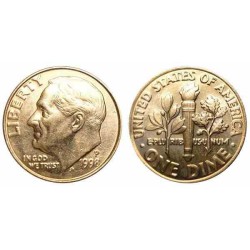 سکه 10 سنت - نیکل مس - P - آمریکا 1998 غیر بانکی