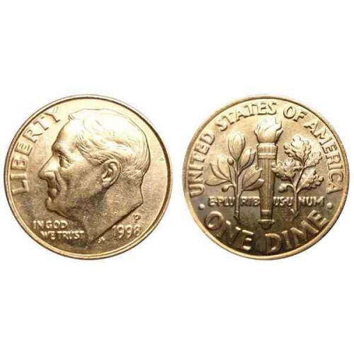 سکه 10 سنت - نیکل مس - P - آمریکا 1998 غیر بانکی سکه 10 سنت - نیکل مس - P - آمریکا 1998 غیر بانکی