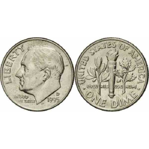 سکه 10 سنت - نیکل مس - D - آمریکا 1995 غیر بانکی سکه 10 سنت - نیکل مس - D - آمریکا 1995 غیر بانکی
