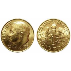 سکه 10 سنت - نیکل مس - D - آمریکا 1992 غیر بانکی