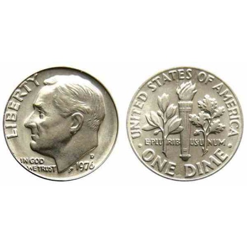 سکه 10 سنت - نیکل مس - D - آمریکا 1976 غیر بانکی سکه 10 سنت - نیکل مس - D - آمریکا 1976 غیر بانکی