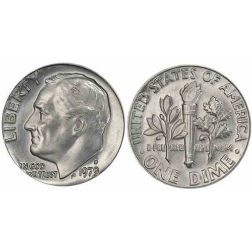 سکه 10 سنت - نیکل مس - D - آمریکا 1979 غیر بانکی سکه 10 سنت - نیکل مس - D - آمریکا 1979 غیر بانکی