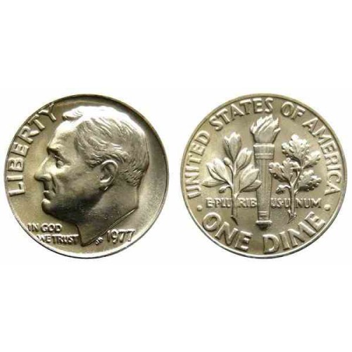 سکه 10 سنت - نیکل مس - آمریکا 1977 غیر بانکی سکه 10 سنت - نیکل مس - آمریکا 1977 غیر بانکی