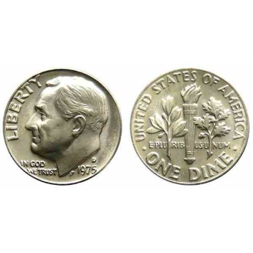 سکه 10 سنت - نیکل مس - D - آمریکا 1975 غیر بانکی سکه 10 سنت - نیکل مس - D - آمریکا 1975 غیر بانکی