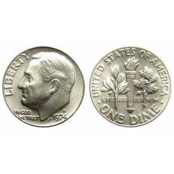 سکه 10 سنت - نیکل مس - D - آمریکا 1974 غیر بانکی