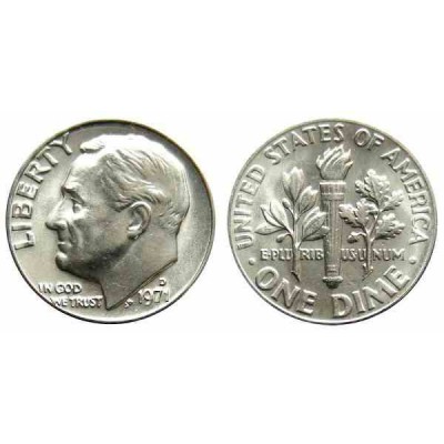 سکه 10 سنت - نیکل مس - D - آمریکا 1971 غیر بانکی