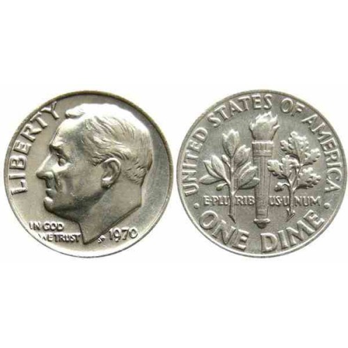 سکه 10 سنت - نیکل مس - D - آمریکا 1970 غیر بانکی سکه 10 سنت - نیکل مس - D - آمریکا 1970 غیر بانکی