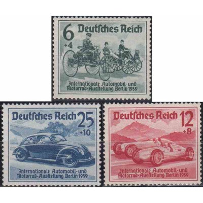 3 عدد تمبر نمایشگاه اتومبیل برلین  - رایش آلمان 1939 قیمت 132 دلار