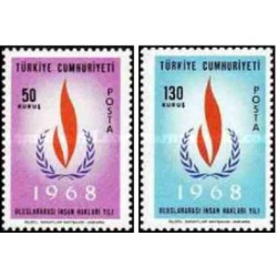2 عدد تمبر سال حقوق بشر - ترکیه 1968