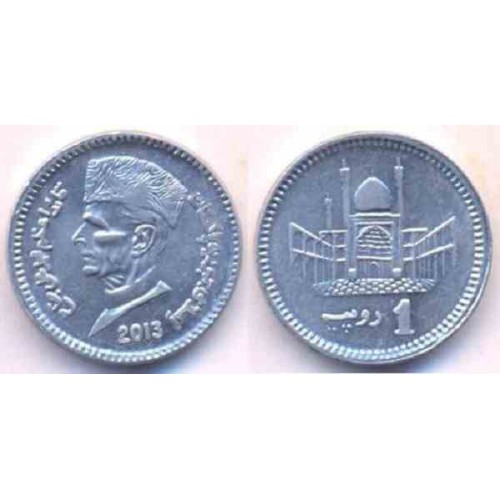 سکه 1 روپیه - آلومینیم -  پاکستان 2013 غیر بانکی