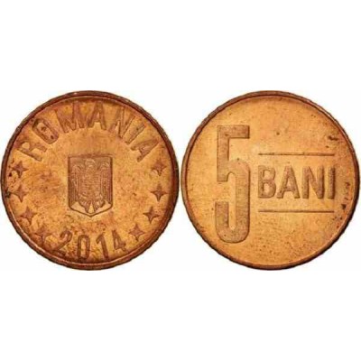 سکه 5 بانی - مس روکش فولاد -  رومانی 2014 غیر بانکی