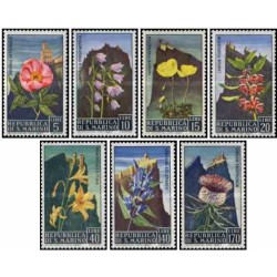 7 عدد تمبر گلها - سان مارینو 1967