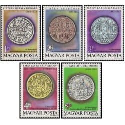 5 عدد  تمبر کنگره بین المللی سکه شناسی، برن -  مجارستان 1979
