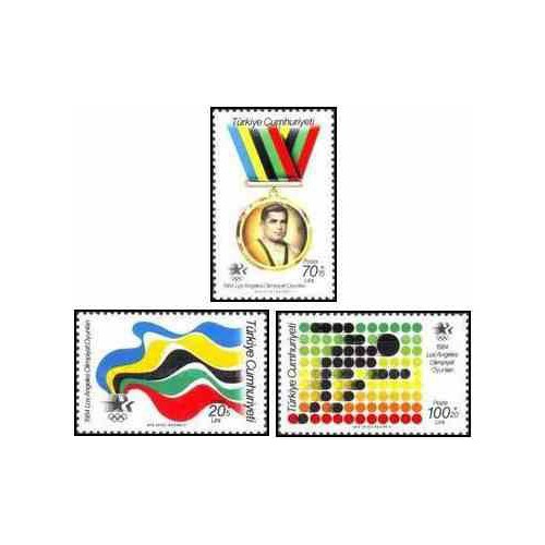 3 عدد تمبر بازیهای المپیک - لوس آنجلس آمریکا  -ترکیه 1984 قیمت 3.8 دلار