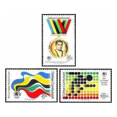 3 عدد تمبر بازیهای المپیک - لوس آنجلس آمریکا  -ترکیه 1984 قیمت 3.8 دلار