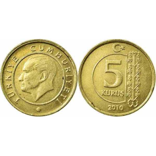 سکه 5 کروز - نیکل مس - ترکیه 2010 غیر بانکی سکه 5 کروز - نیکل مس - ترکیه 2010 غیر بانکی