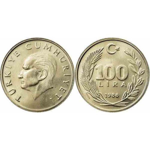 سکه 100 لیر - نیکل برنج - ترکیه 1988 غیر بانکی سکه 100 لیر - نیکل برنج - ترکیه 1988 غیر بانکی