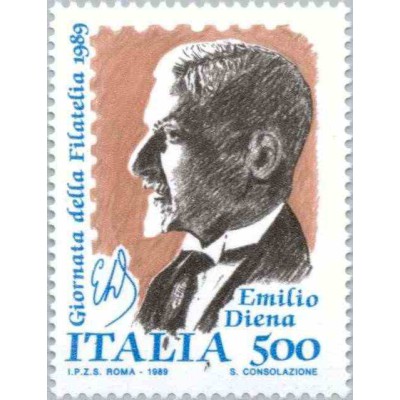 1 عدد تمبر روز تمبر - امیلیو دینا کلکسیونر تمبر  - ایتالیا 1989