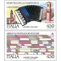 2 عدد تمبر صنایع - ایتالیا 1989