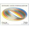 1 عدد تمبر صدمین سال اتحادیه بین پارلمانی - ایتالیا 1989