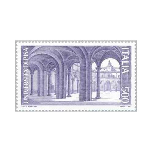 1 عدد تمبر دانشگاه در پیزا - ایتالیا 1989