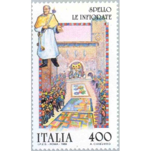 1 عدد تمبر جشنهای مردمی - ایتالیا 1989