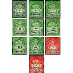 10 عدد تمبر سری پستی - سوشارژ - مجارستان 1946 با شارنیه