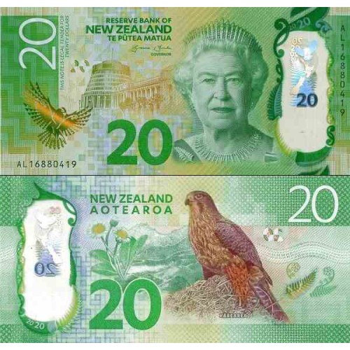 اسکناس پلیمر 20 دلار - نیوزلند 2016 سفارشی - توضیح دارد