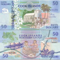 اسکناس 50 دلار - جزایر کوک 1992 ارزش ارزی معادل 33 دلار