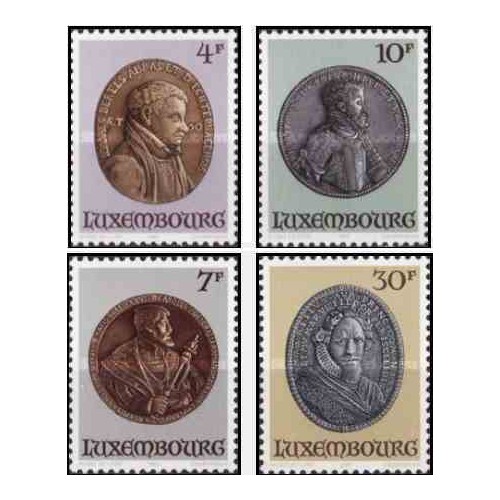 4 عدد تمبر مدالیون پرتره - لوگزامبورگ 1985 قیمت 3.3 دلار