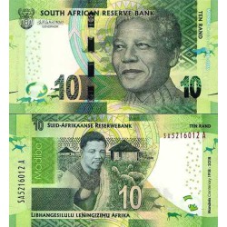 اسکناس 10 رند - یادبود صدمین سالگرد تولد نلسون ماندلا - آفریقای جنوبی 2018
