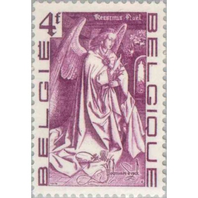 1 عدد تمبر کریستمس-  بلژیک 1974