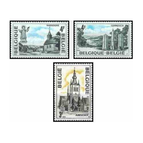 3 عدد تمبر توریسم -  بلژیک 1974
