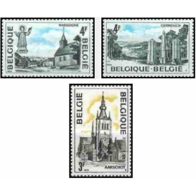 3 عدد تمبر توریسم -  بلژیک 1974