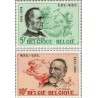 2 عدد تمبر صدمین سالگرد اتحادیه جهانی پست - UPU -  بلژیک 1974