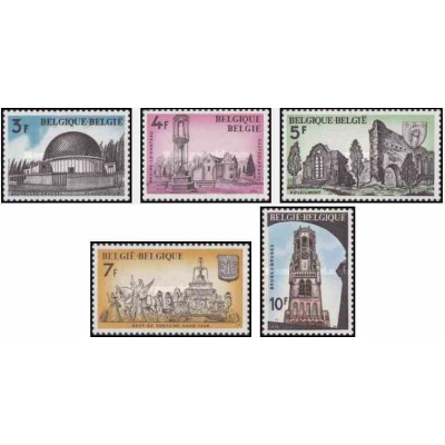 5 عدد تمبر مناسبات تاریخی -  بلژیک 1974