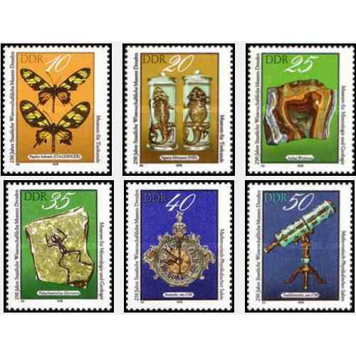 6 عدد تمبر 250مین سال موزه علوم درسدن - جمهوری دموکراتیک آلمان 1978 6 عدد تمبر 250مین سال موزه علوم درسدن - جمهوری دموکراتیک آلمان 1978